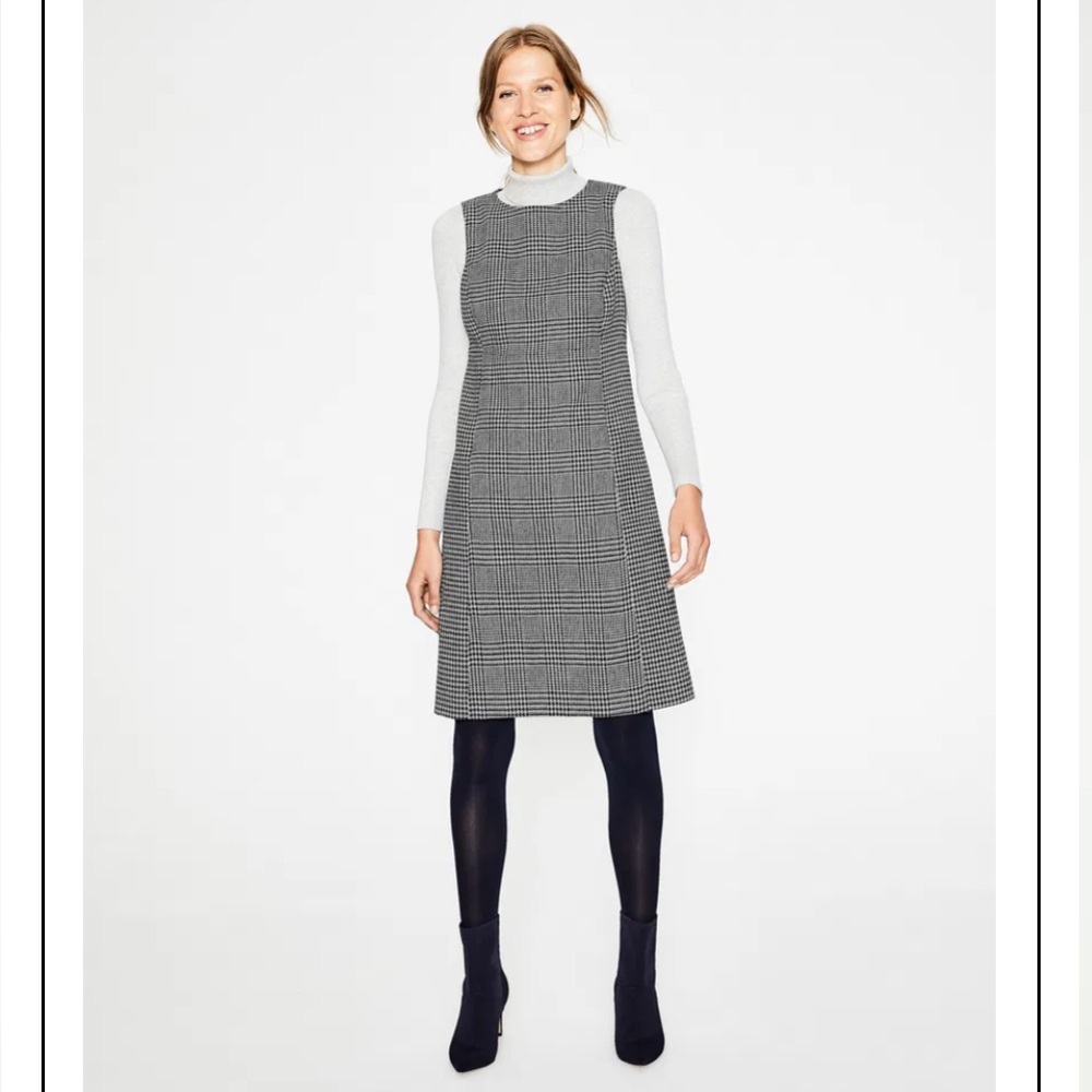 Boden British Tweed 100% Wool Houndstooth Dress in 8L